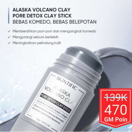 SKINTIFIC Alaska Volcano Pore Detox Clay Stick 40g