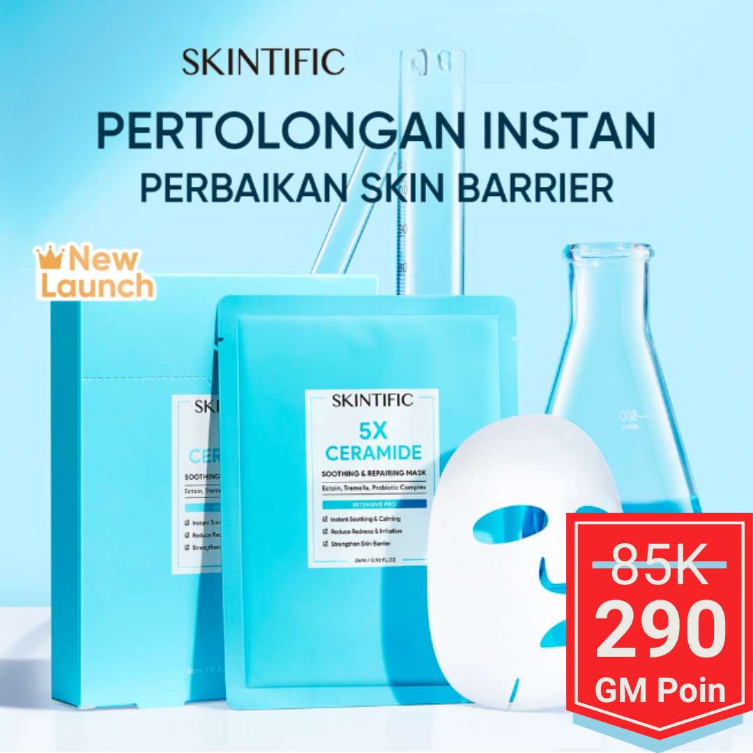 SKINTIFIC Masker Wajah 5X Ceramide Soothing and Repairing Mask - Glow Mates Exclusive
