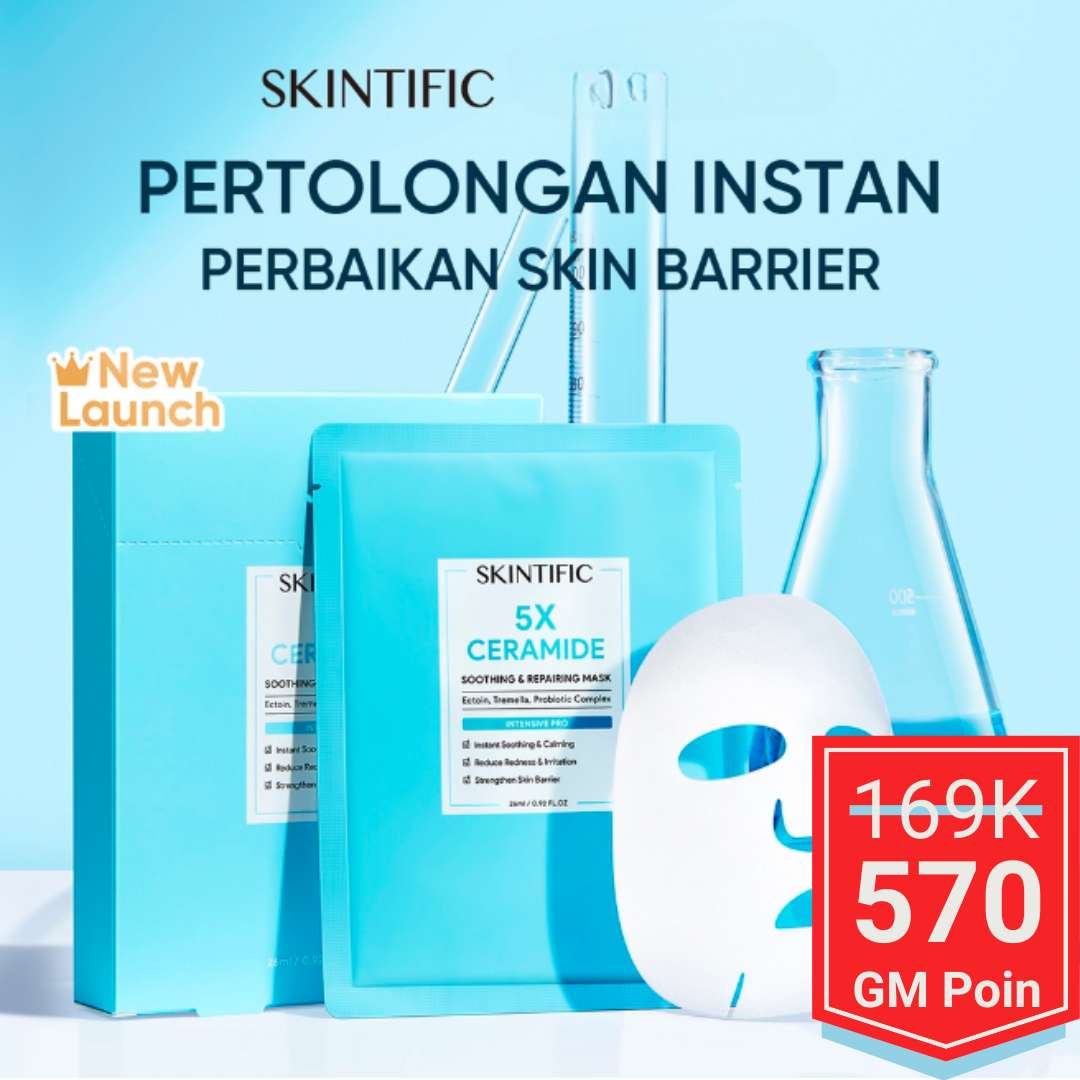 SKINTIFIC Masker Wajah 5X Ceramide Soothing and Repairing Mask - Glow Mates Exclusive