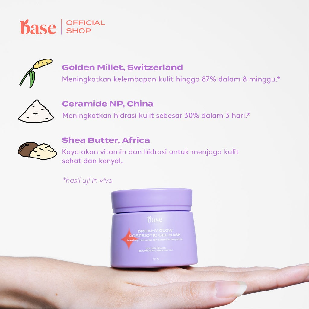 BASE Dreamy Glow Postbiotic Gel Mask - 490 Poin GM