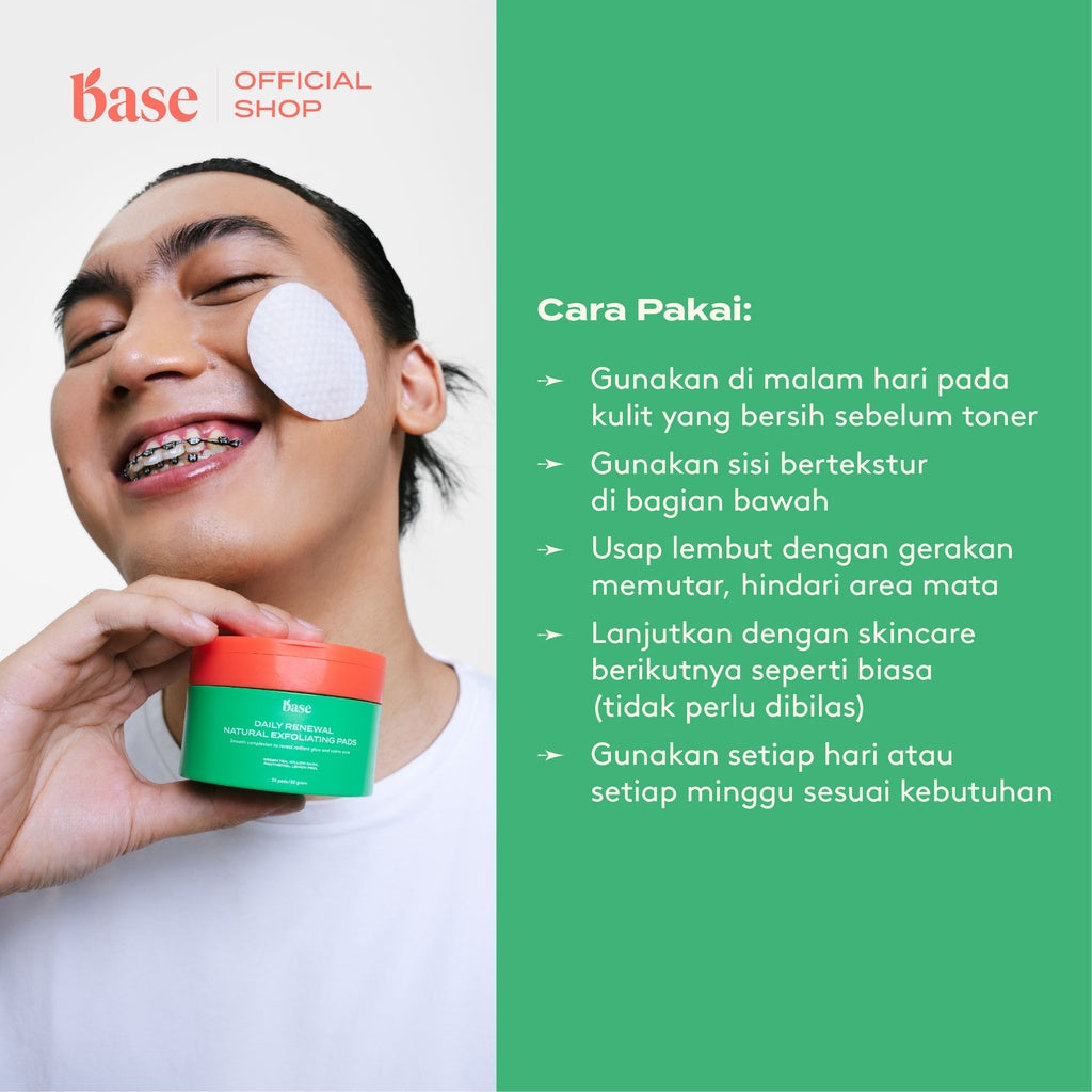 BASE Daily Renewal Natural Exfoliating Pads Glow Mates Exclusive -