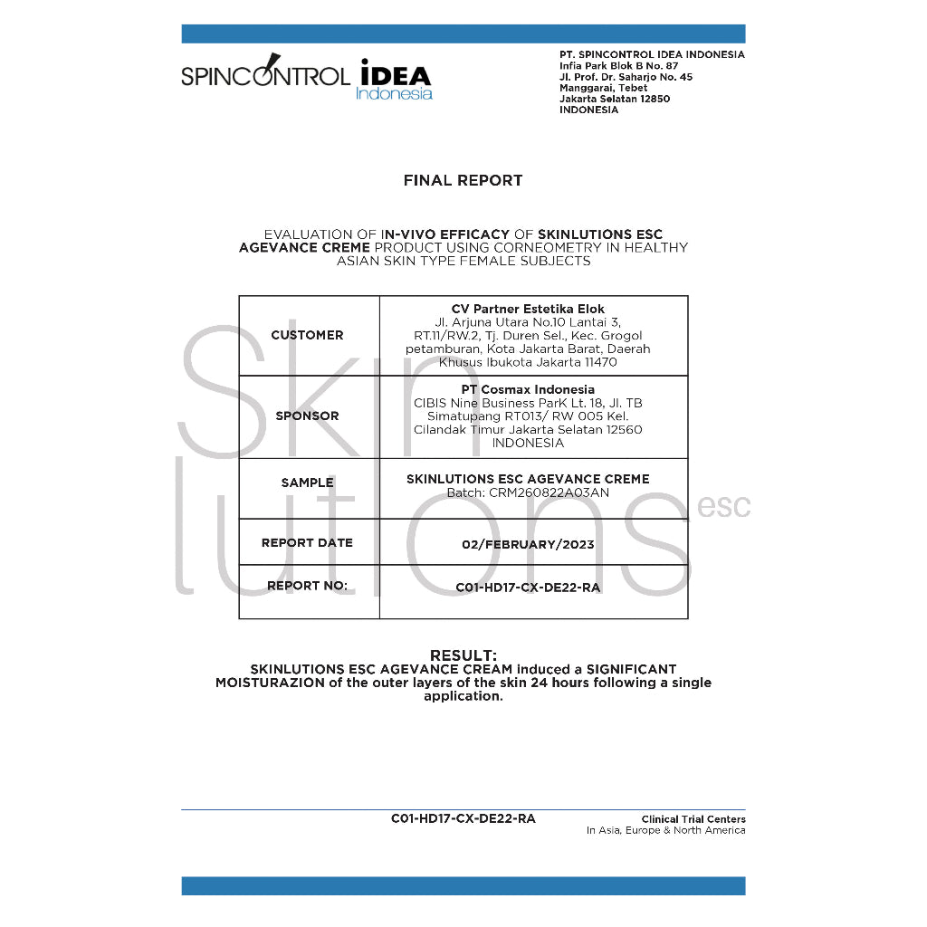 Skinlutions Esc Agevance Creme - Glow Mates Exclusive