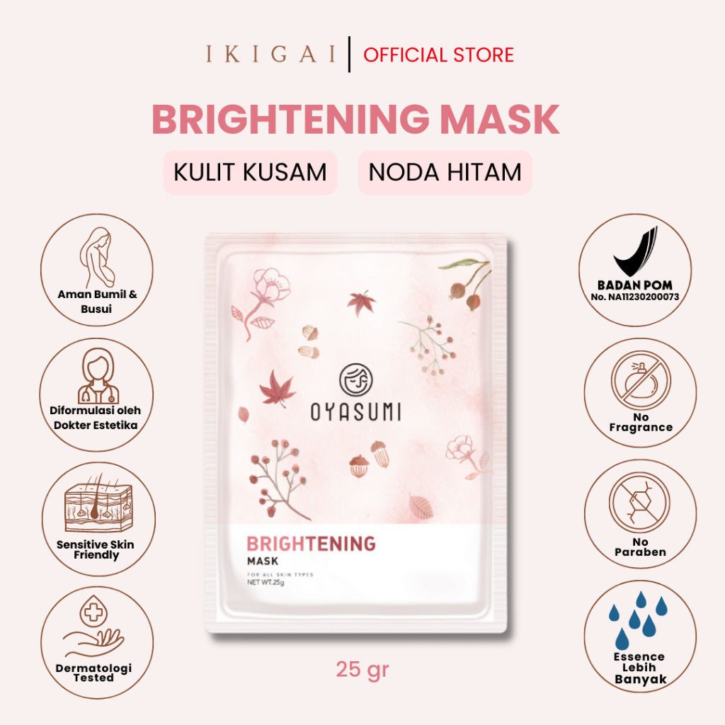 3 pcs daily oyasumi sheetmask ( BPOM ) - 1 sooth + 1 moist + 1 bright - 200 POIN GM