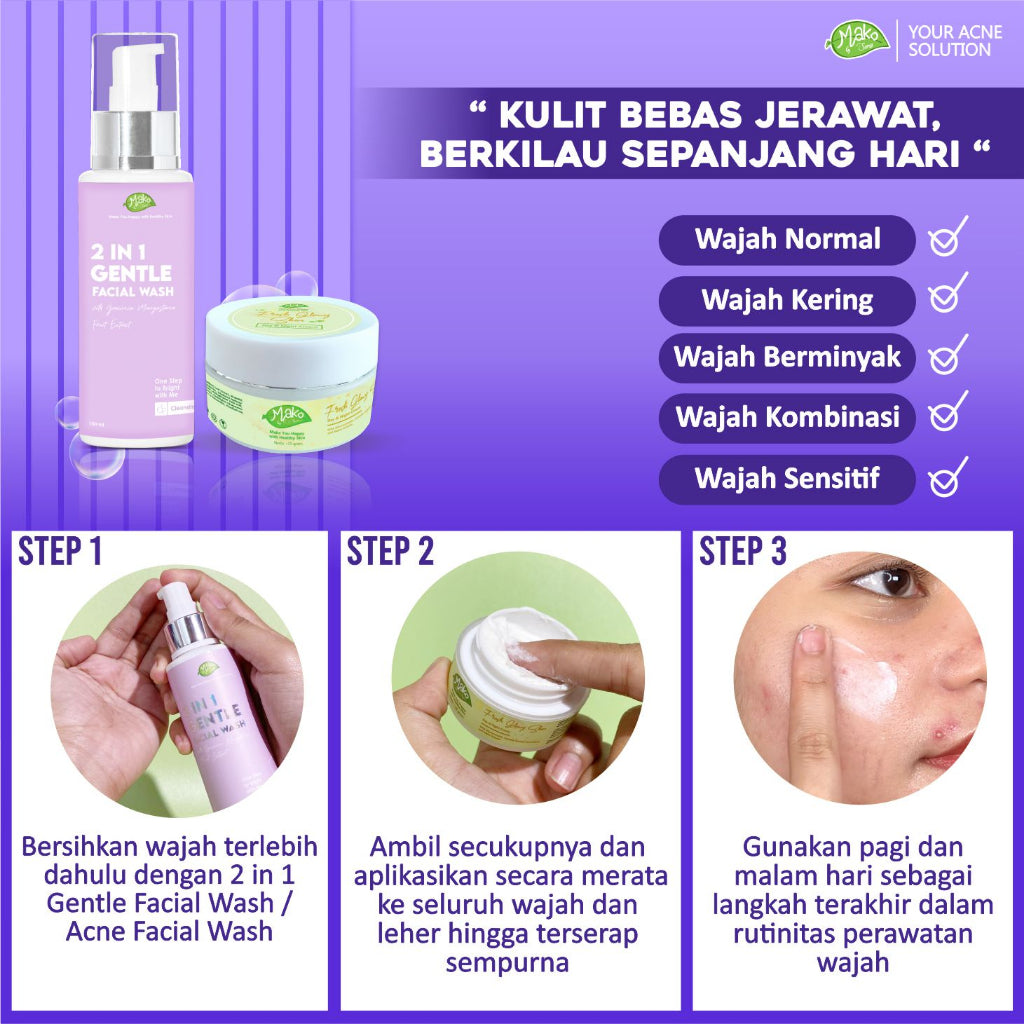 Mako by Seris Moisturizer Fresh Glowy Skin Day & Night Cream - Glow Mates Exclusive