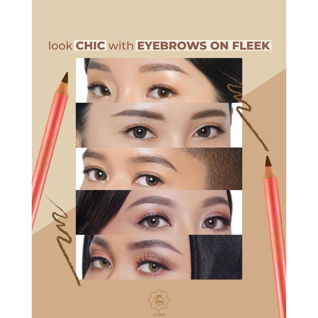 Viva Queen Eye Brow Pencil Limitied With Spoolie - 150 Poin GM