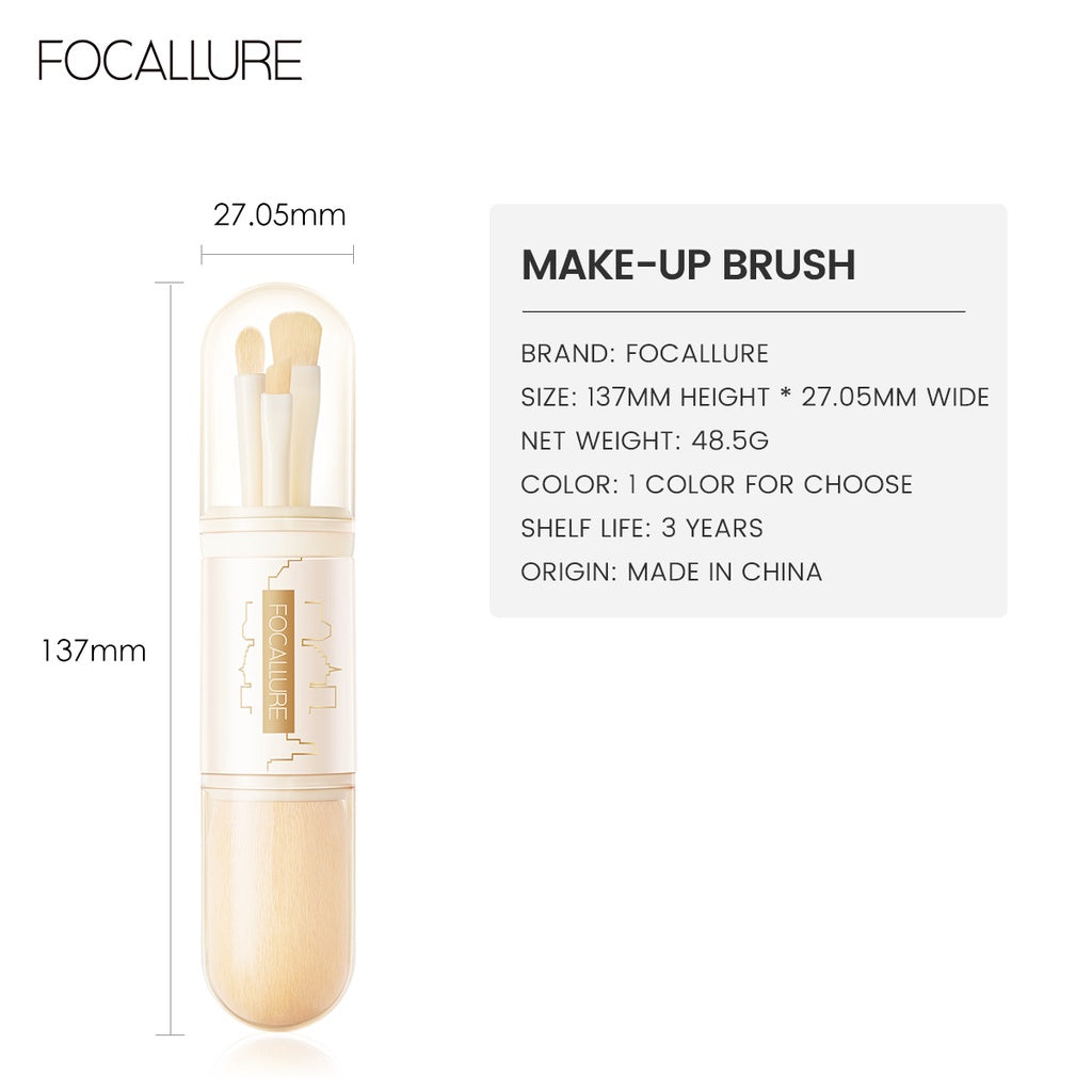 FOCALLURE #ModernUrban 4-In-1 Makeup Brush Set - Glow Mates Exclusive