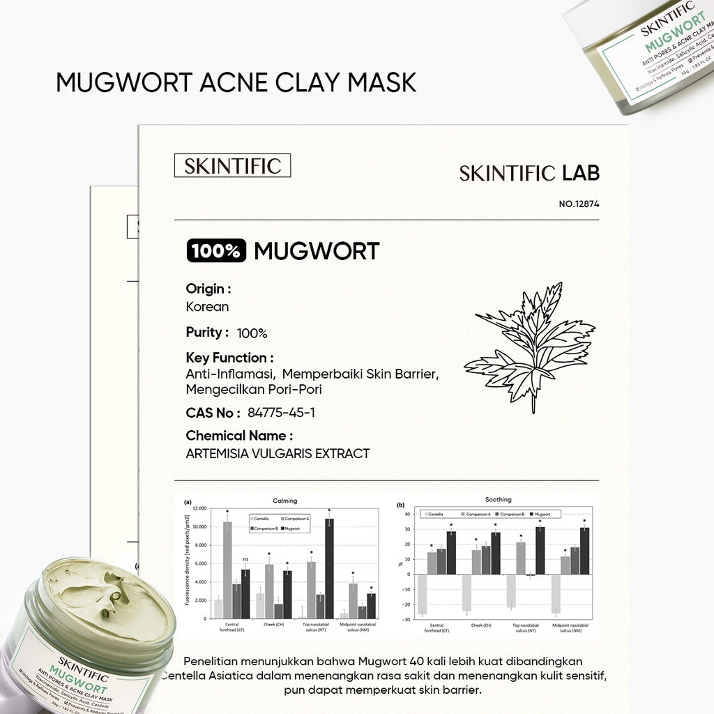 SKINTIFIC Mugwort Acne Clay Mask - Glow Mates Exclusive