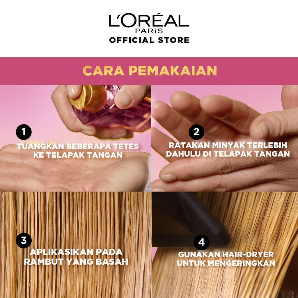 L'Oreal Paris Extraordinary Oil Pink Hair Serum Glow Mates Exclusive -