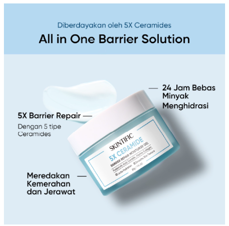 SKINTIFIC 5X Ceramide Barrier Repair Moisture Gel 30g Kulit Sensitif Skintific Moisturizer Face Cream