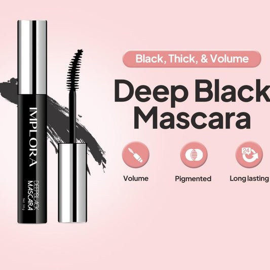 Implora Deep Black Mascara | Tahan Lama | Menambah volume |