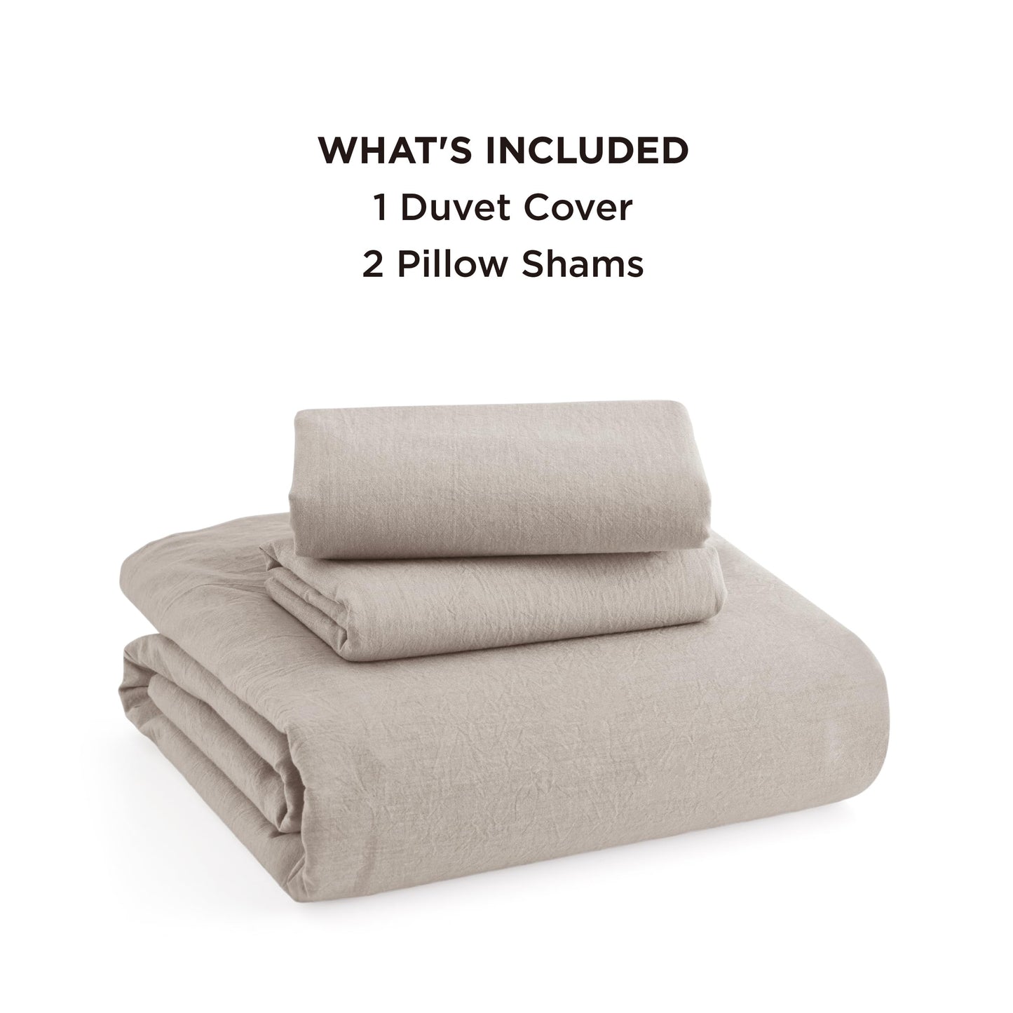 Bedsure 100% Washed Cotton Duvet Cover Queen Size - Natural White Minimalist Duvet Cover for All Seasons - 3 Pieces Plain Simple Cotton Duvet Cover Set with 2 Pillow Shams (White, Queen, 90"x90")