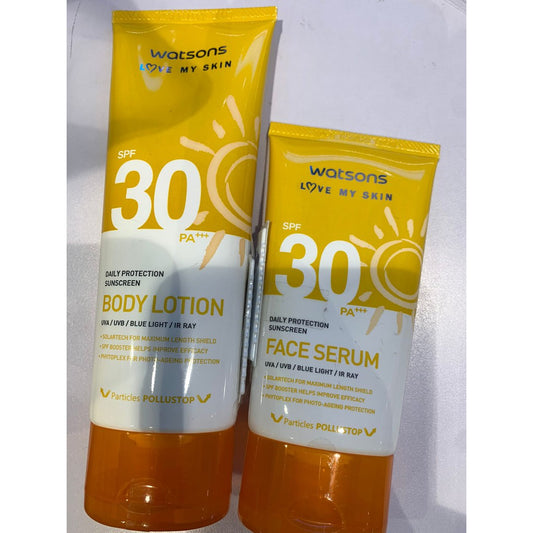 Watsons Face Serum Spf 30/Body Sunscreen/Aloe Cooling After Sun Body Gel Spray