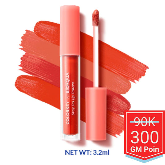 Colorkey X Bioaqua Stay On Lip Cream Matte 6 Colors Lipstick Lipstik Matte Lipstik Tahan Lama dan Anti Air Hingga 24 Jam Lasting MakeUp Melembabkan bibir