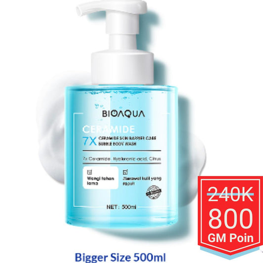 BIOAQUA 7x Ceramide Skin Barrier Care Bubble Body Wash 500ml - Glow Mates Exclusive