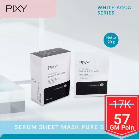 PIXY White Aqua Serum Sheet Mask Pure Bright - Glow Mates Exclusive