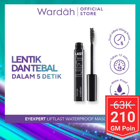 Wardah EyeXpert Liftlast Waterproof Mascara 8ml - Glow Mates Exclusive