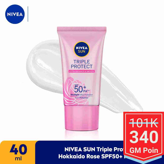 NIVEA SUN Face Serum Triple Protect Hokkaido Rose SPF50+ PA+++ - Glow Mates Excluisve