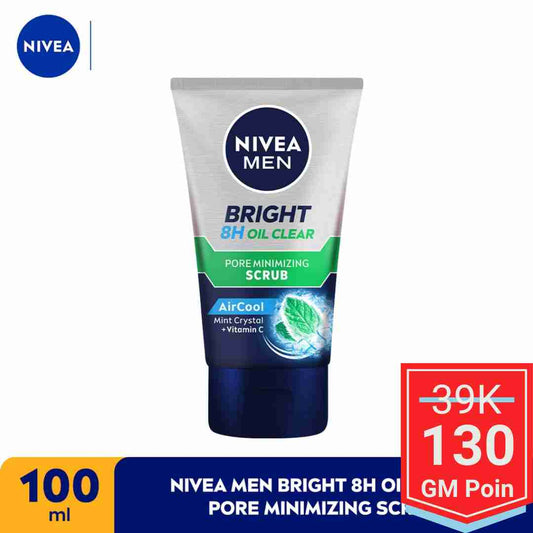 NIVEA MEN Bright Oil Clear Pore Minimizing Scrub 100mL - Glow Mates Exclusive