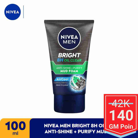 NIVEA MEN Personal Care Men White Oil Clear Anti Shine + Purify Cooling Foam 100 ml - Glow Mates Exclusive