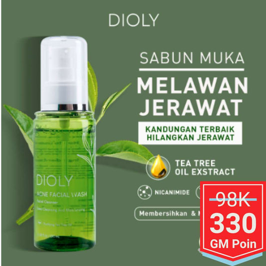 DIOLY Acne Facial Wash Ekstrak Tea Tree Oil - Glow Mates Exclusive