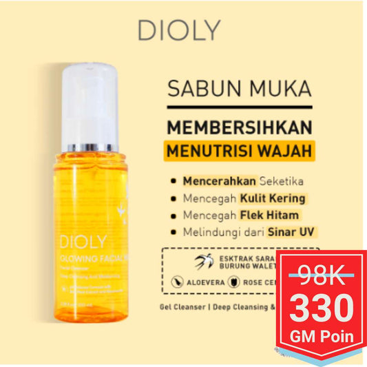 Dioly Glowing Facial Wash Sabun Muka Glowing - Glow Mates Exclusive