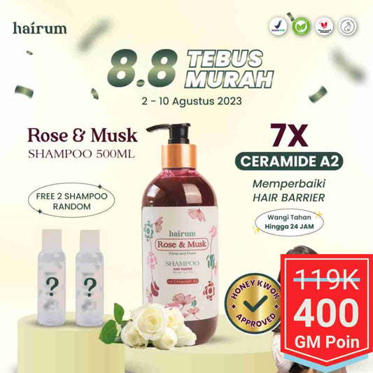 Hairum Rose & Musk Shampoo Perfume - Glow Mates Exclusive