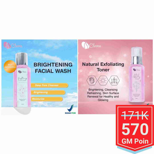 Cleona Bundle Facial Wash+Exfo Toner - Glow Mates Exclusive