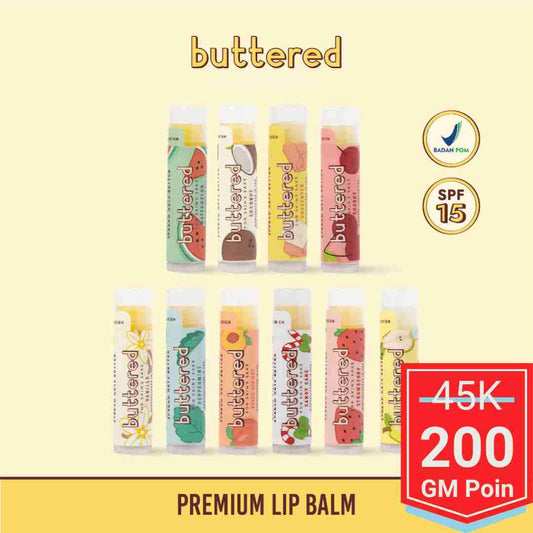 Buttered Premium Lip Balm SPF 15 - Glow Mates Exclusive