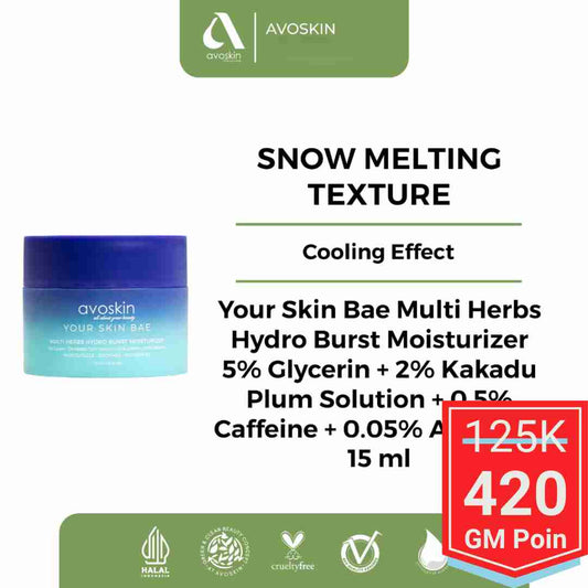 Moisturizer Avoskin Your Skin Bae Multi Herbs 15ml - Glow Mates Exclusive