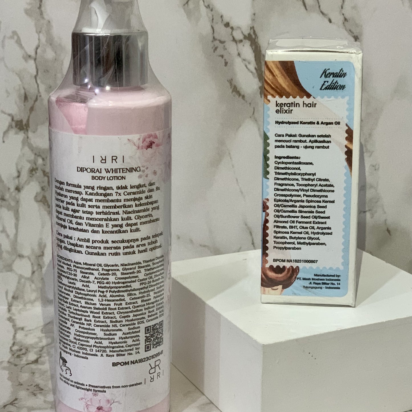 IRRI Keratin Hair Elixir & Diporai Whitening Body Lotion - Glow Mates Exclusive