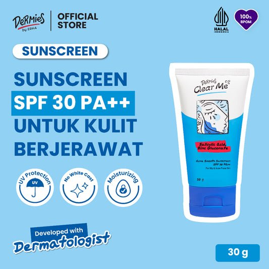 DERMIES Clear Me Acne Smooth Sunscreen SPF 30 PA++ 30g - 1200 Poin GM