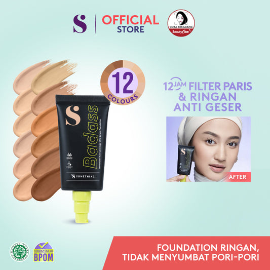 SOMETHINC BADASS Breathable Full Coverage 12HR Serum Foundation - Tahan Hingga 12 Jam - Non Comedogenic