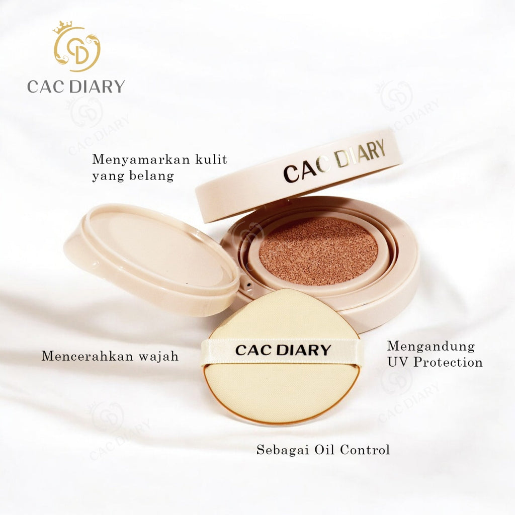 CAD-Cushion Cream 7234 POINT GMCAC DIARY Cushion Cream – Kontrol Minyak, Perlindungan UV, Pencerah Kulit, Tahan Lama 24 Jam