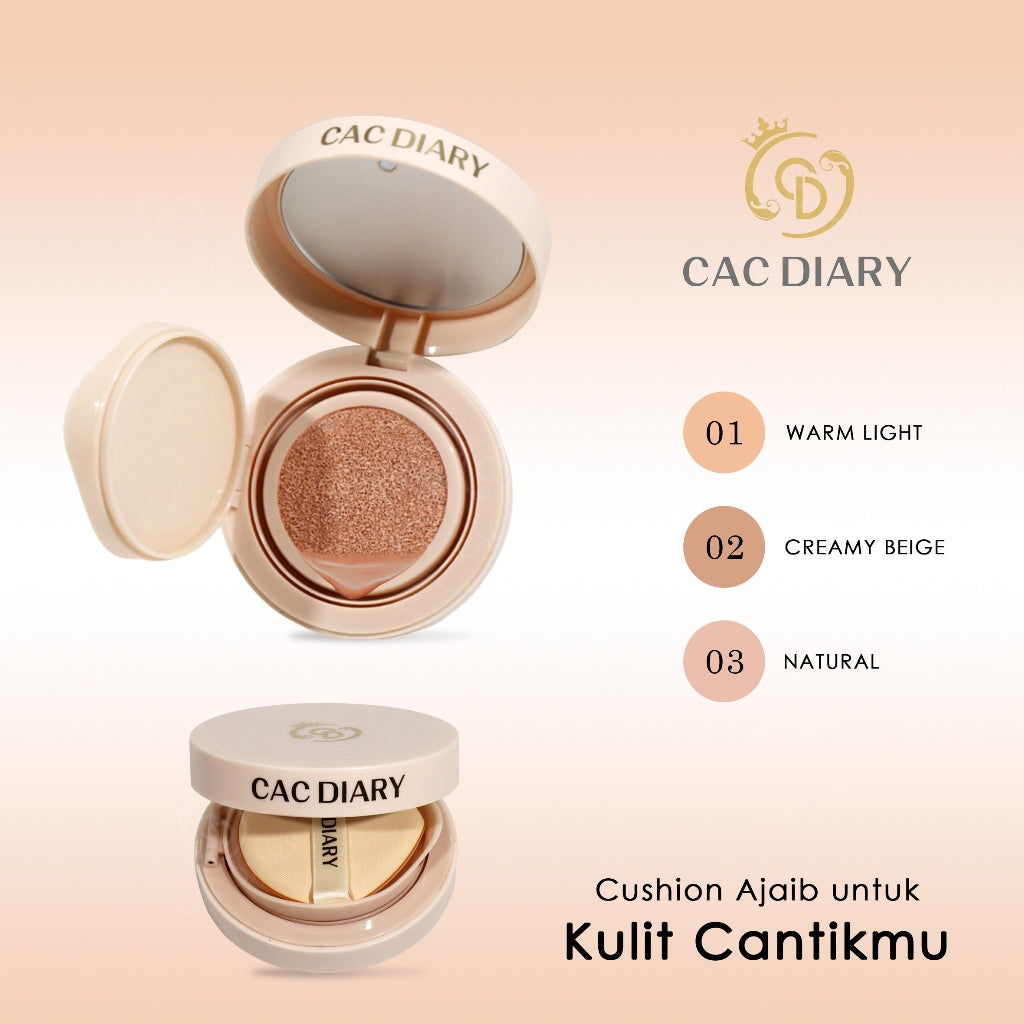 CAD-Cushion Cream 7234 POINT GMCAC DIARY Cushion Cream – Kontrol Minyak, Perlindungan UV, Pencerah Kulit, Tahan Lama 24 Jam