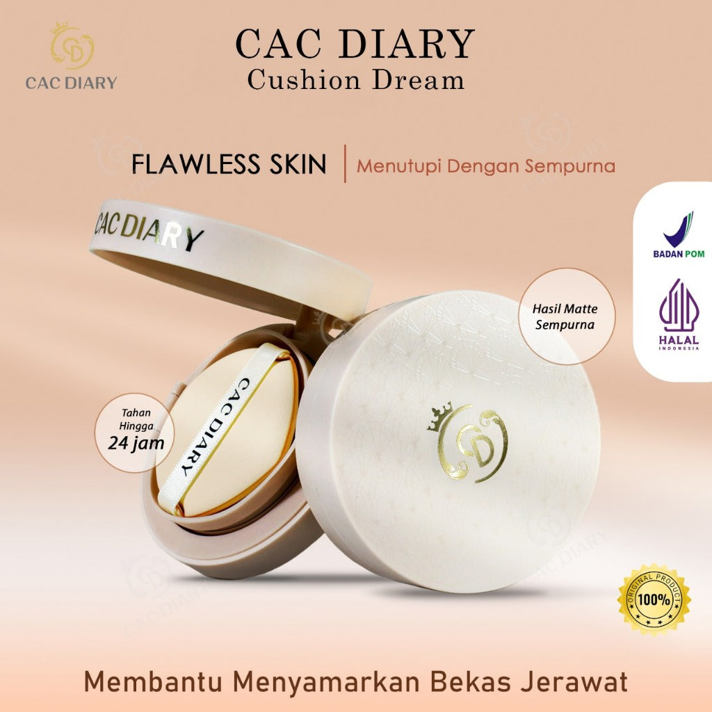 CAD-Cushion Cream 7234 POINT GMCAC DIARY Cushion Cream – Kontrol Minyak, Perlindungan UV, Pencerah Kulit, Tahan Lama 24 Jam