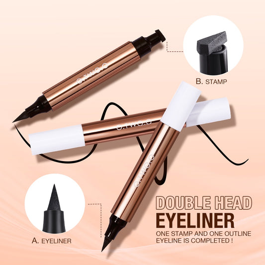 O.TWO.O Stamp Eyeliner Black Double Head Waterproof Eyeliner Pencil Eye Makeup