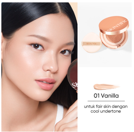 SKINTIFIC Cover All Perfect Air Cushion High Coverage Poreless&Flawless Foundation 24H Long-lasting SPF35 PA++++