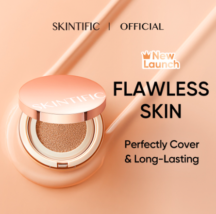 SKINTIFIC Cover All Perfect Air Cushion High Coverage Poreless&Flawless Foundation 24H Long-lasting SPF35 PA++++