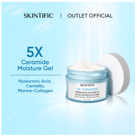 SKINTIFIC 5X Ceramide Barrier Repair Moisture Gel 30g Kulit Sensitif Skintific Moisturizer Face Cream