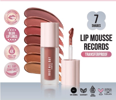 Rosé All Day Lip Mousse Records - Glow Mates